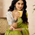 Mitera Ethnic Motifs Pure Linen Ready to Wear Saree