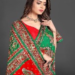 CRAFTYSTYLES Ethnic Motifs Zari Silk Blend Saree