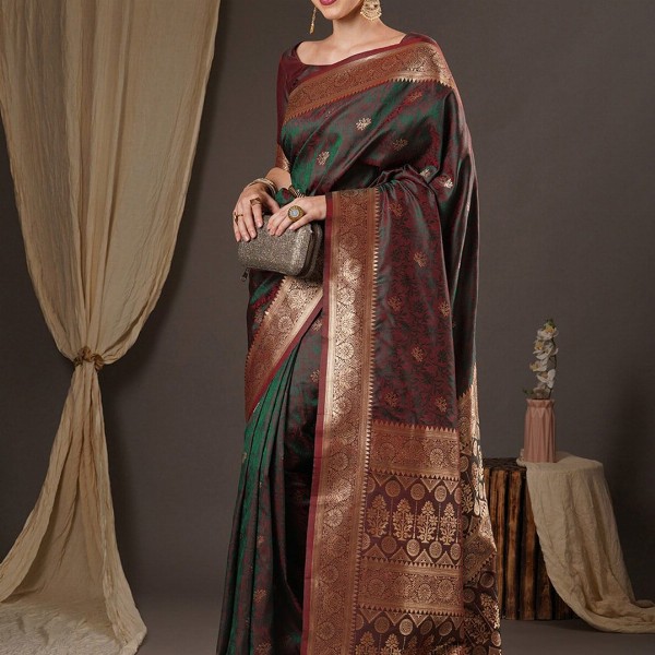 Anouk Woven Design Zari Banarasi Saree