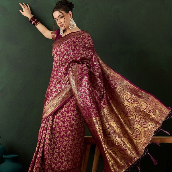 Sangria Woven Design Saree With Blouse Piece