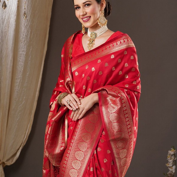 Anouk Floral Zari Banarasi Saree
