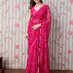 Ode by House of Pataudi Bandhani Gotta Patti Ready to Wear Saree