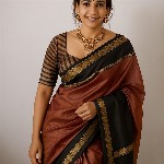 VILLE FASHION Embellished Zari Kanjeevaram Saree