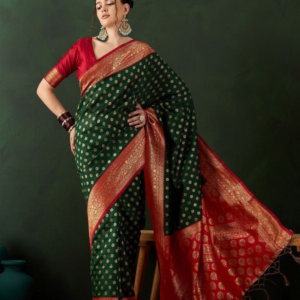Sangria Woven Design Saree With Blouse Piece