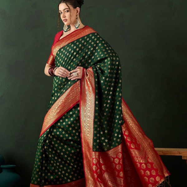 Sangria Woven Design Saree With Blouse Piece