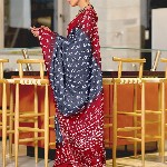 Panzora Floral Block Printed Mulmul Cotton Ready To Wear Saree