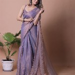 Anneca Women Solid Pure Chiffon Saree