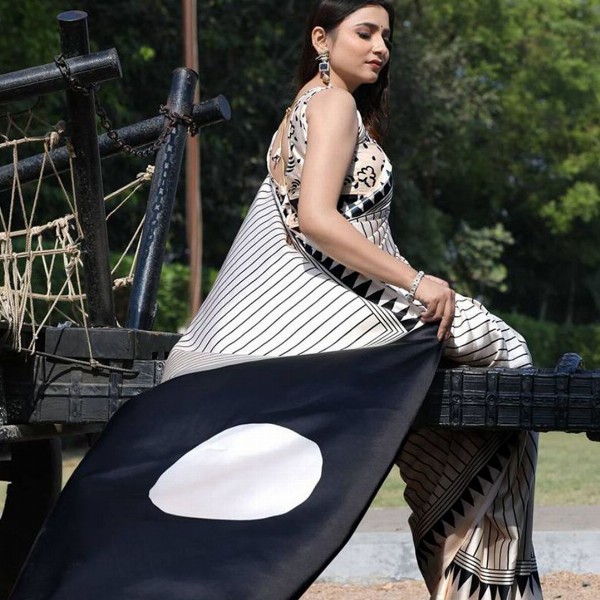 ASISA Tie and Dye Satin Saree