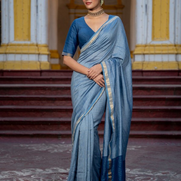 Suta Solid Woven Design Zari Saree