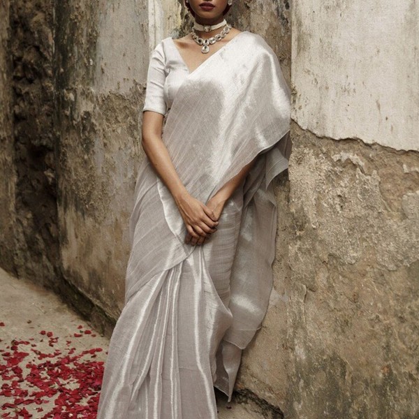 HUTS AND LOOMS Tissue Saree