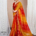 KALINI Bandhani Pure Chiffon Saree