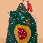 ASTEYAM Bandhani Sequinned Pure Georgette Bandhani Saree