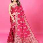 CRAFTYSTYLES Woven Design Zari Pure Crepe Banarasi Saree