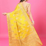 CRAFTYSTYLES Woven Design Zari Pure Crepe Banarasi Saree