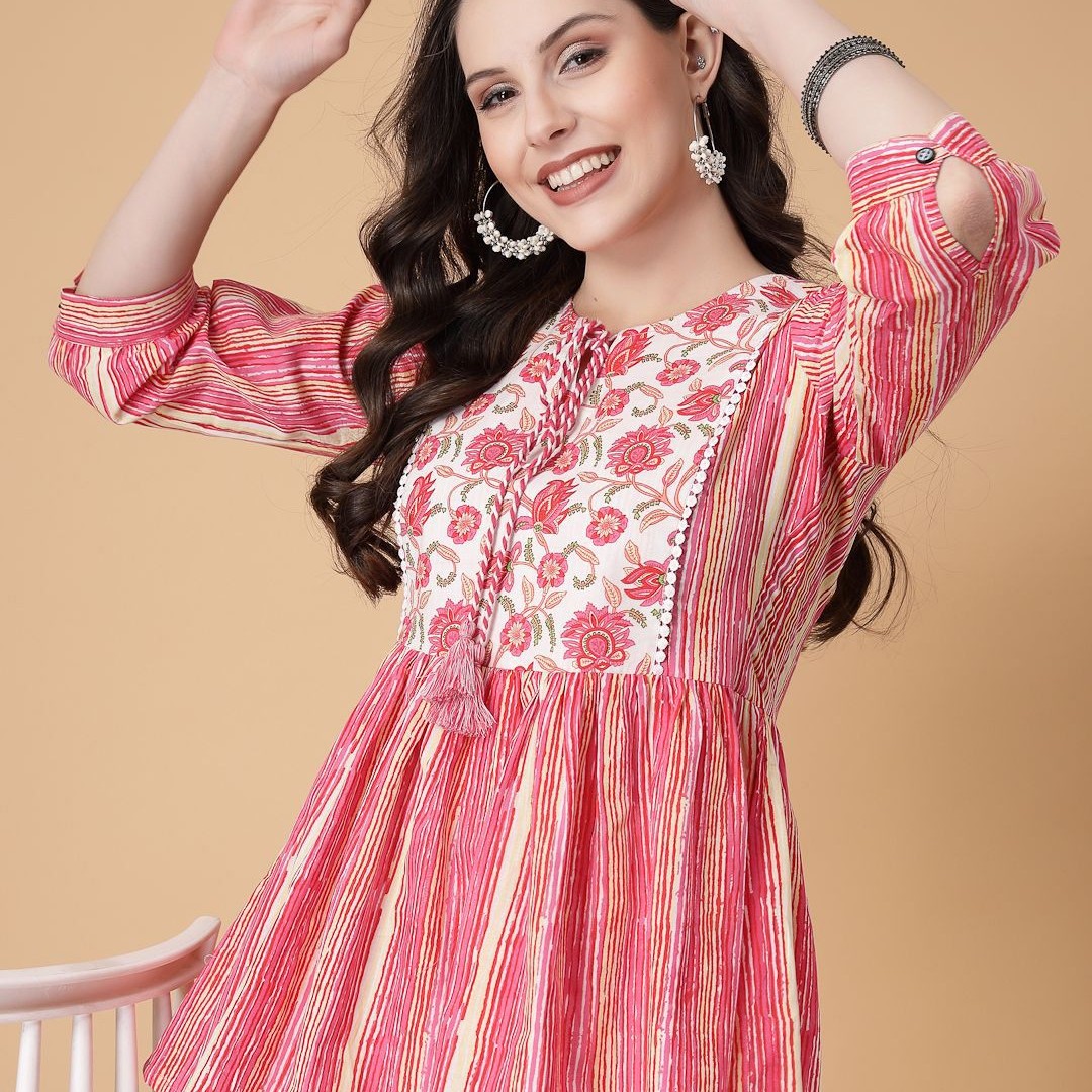 God Bless Floral Print Cotton Top