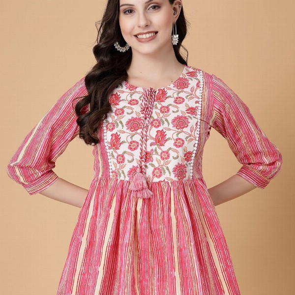 God Bless Floral Print Cotton Top