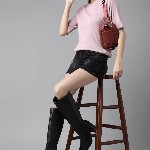 The Roadster Lifestyle Co Mauve Ribbed Top