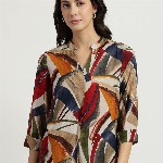 FableStreet Women Red Abstract Printed Top