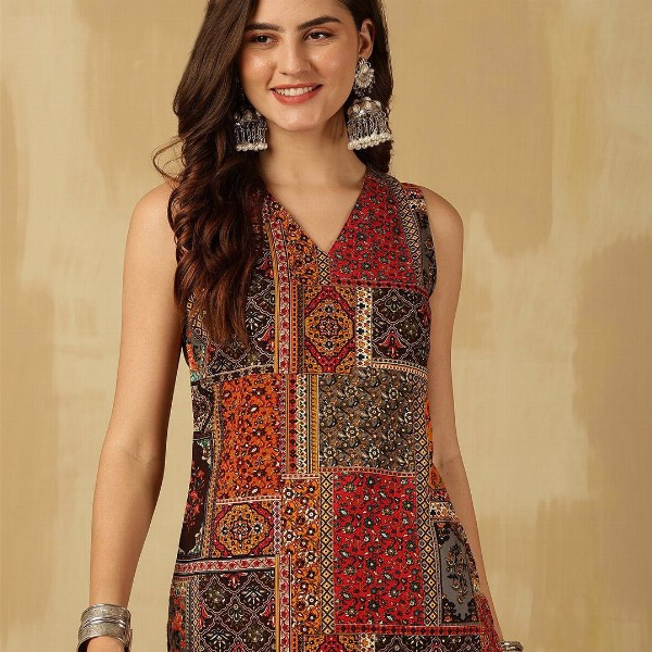 Anouk Rustic Floral Print Top