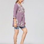 Winza Designer Floral Embroidered A Line Top