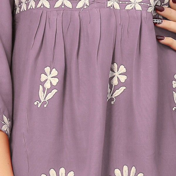 Winza Designer Floral Embroidered A Line Top