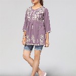 Winza Designer Floral Embroidered A Line Top