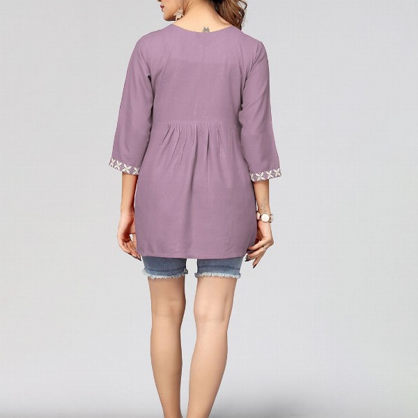 Winza Designer Floral Embroidered A Line Top