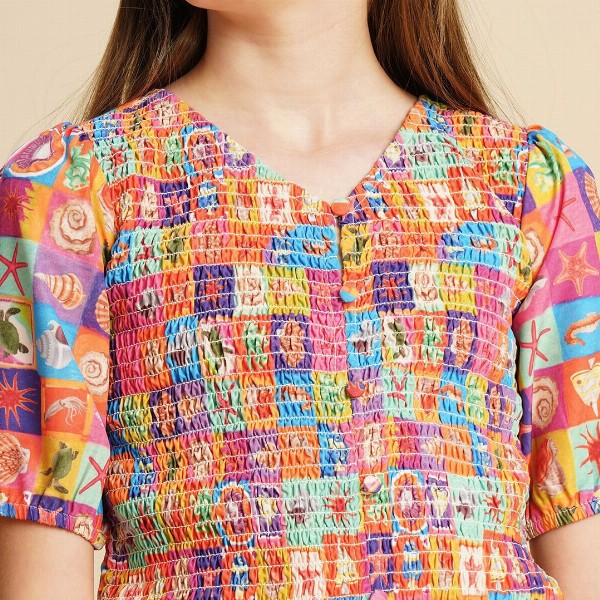 Vero Moda Print Puff Sleeve Top