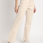 The Roadster Lifestyle Co Women Pure Cotton High rise Bootcut No Fade Jeans