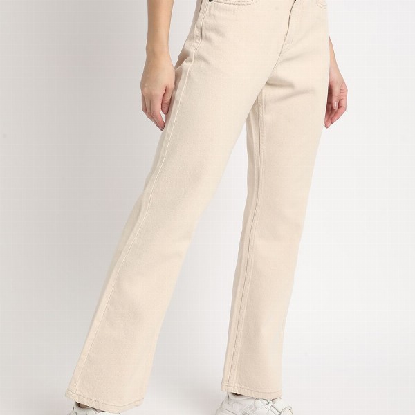 The Roadster Lifestyle Co Women Pure Cotton High rise Bootcut No Fade Jeans