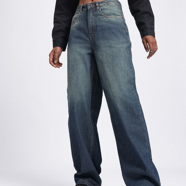 glitchez Women Light Fade Baggy Jeans