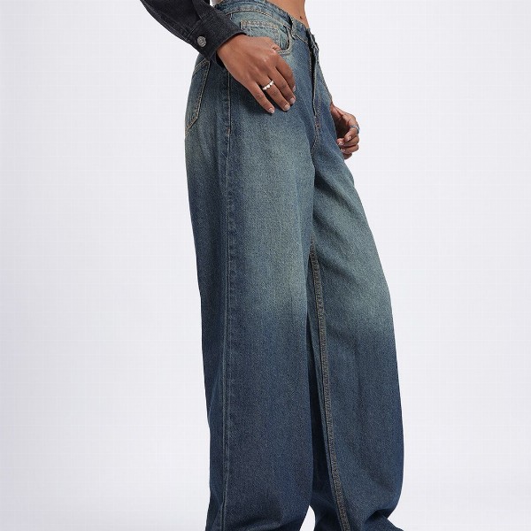 glitchez Women Light Fade Baggy Jeans