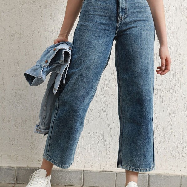 Hubberholme Women Baggy Fit High-Rise Heavy Fade Jeans