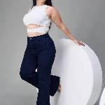 Miss Chase A+ Women Plus Size Bootcut High-Rise Stretchable Jeans