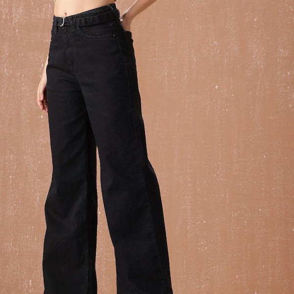 all about you Women Wide Leg High-Rise Stretchable Jeans