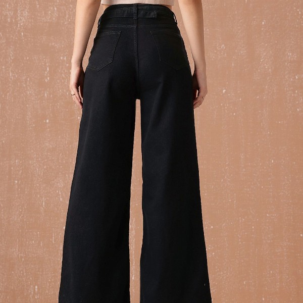 all about you Women Wide Leg High-Rise Stretchable Jeans