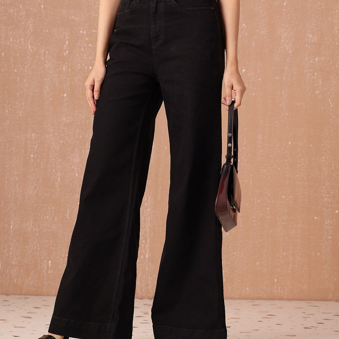 all about you Women Wide Leg High-Rise Stretchable Jeans