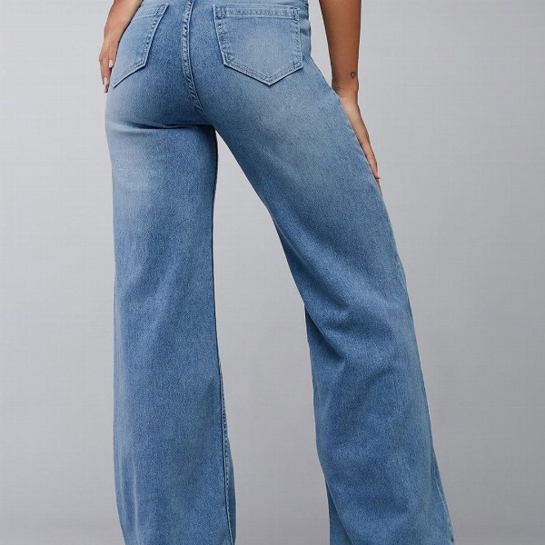 DOLCE CRUDO Wide-Leg High-Rise Regular-Length Stretchable Shaping Denim Jeans