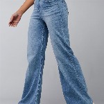 DOLCE CRUDO Wide-Leg High-Rise Regular-Length Stretchable Shaping Denim Jeans