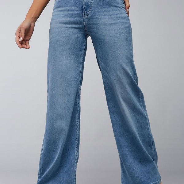 DOLCE CRUDO Wide-Leg High-Rise Regular-Length Stretchable Shaping Denim Jeans