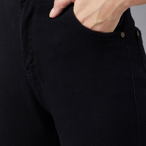 DOLCE CRUDO Women Black Skinny Fit High-Rise Stretchable Jeans