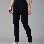 DOLCE CRUDO Women Black Skinny Fit High-Rise Stretchable Jeans