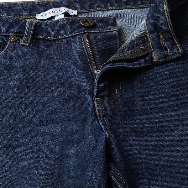 Chemistry Denim Mid Rise Straight Leg Whiskers Jeans