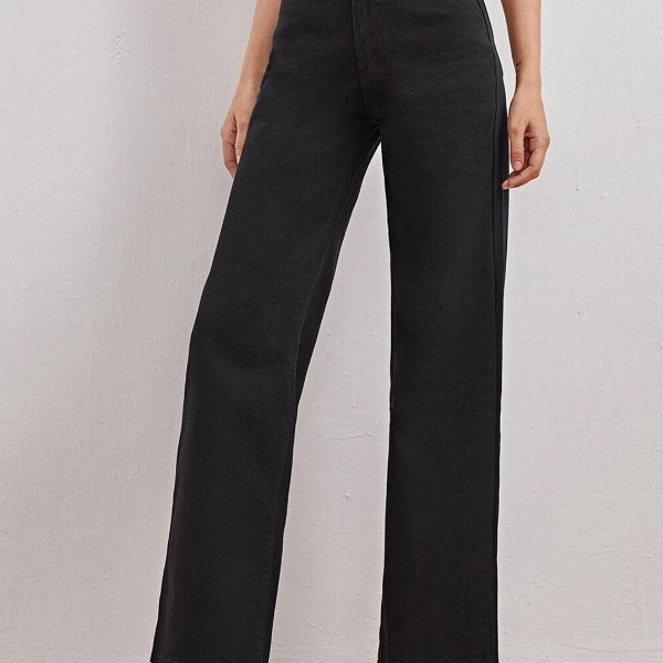 Kotty Women Black Jean Straight Fit High-Rise Stretchable Jeans