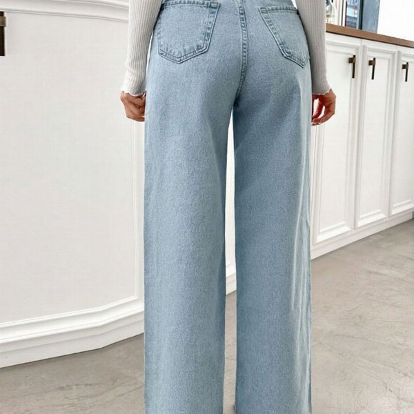 NUCOUTHS Women Comfort Wide Leg Stretchable Jeans