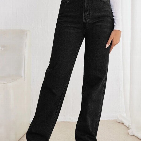 Off Duty India Women Comfort Straight Fit Cotton High-Rise Jeans