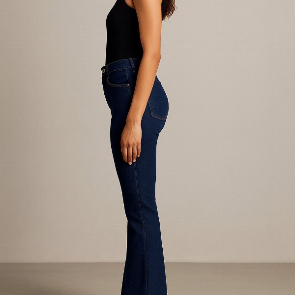 KASHIAN Women Flared High-Rise Stretchable Jeans