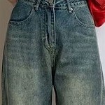 StyleCast Women Wide Leg High-Rise Heavy Fade Denim Jeans