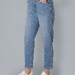 Flying Machine Women Relaxed Fit High-Rise Light Fade Stretchable Cropped Straight Fit Jeans