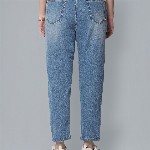 Flying Machine Women Relaxed Fit High-Rise Light Fade Stretchable Cropped Straight Fit Jeans